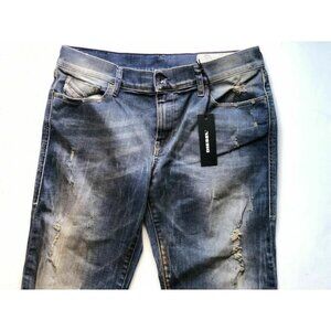 Diesel Womens Blue Denim R30K8 Bootzee Slim Bootcut Distressed Jeans $228